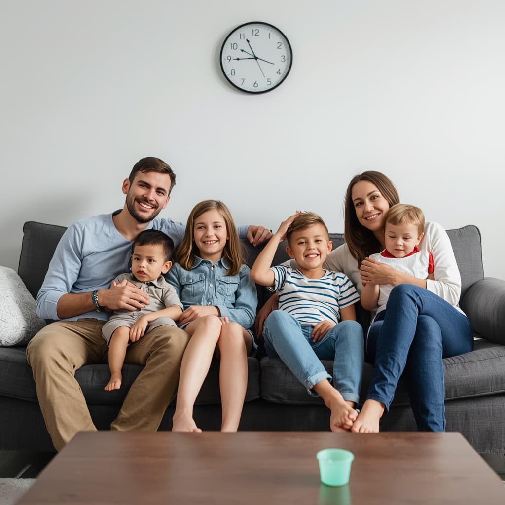 Happy Brooklyn family enjoying pest-free living space